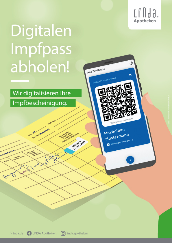 Plakat Digitaler Impfpass A4 Selbstausdrucken